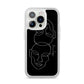 Personalised Abstract Line Art iPhone 14 Pro Clear Tough Case Silver