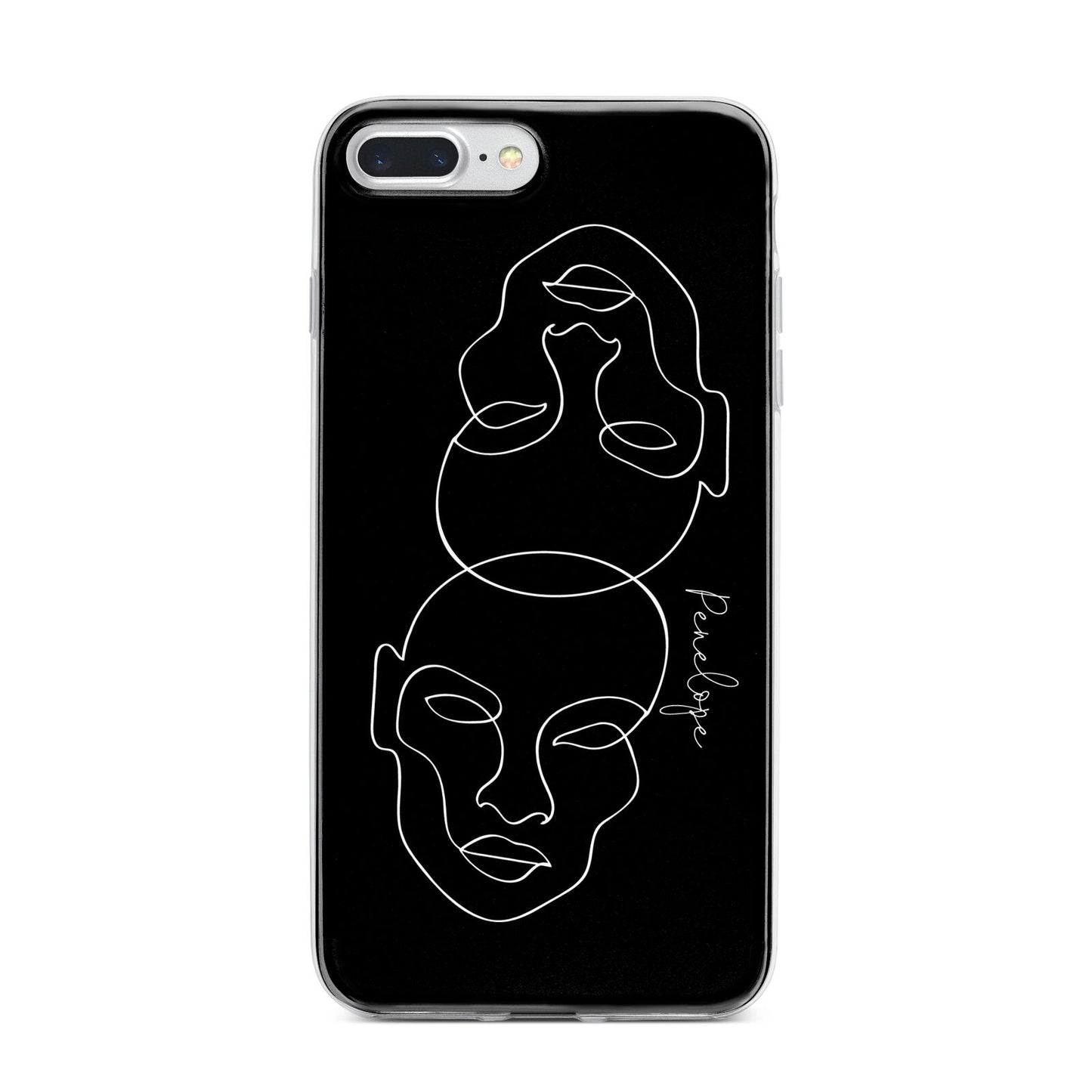 Personalised Abstract Line Art iPhone 7 Plus Bumper Case on Silver iPhone