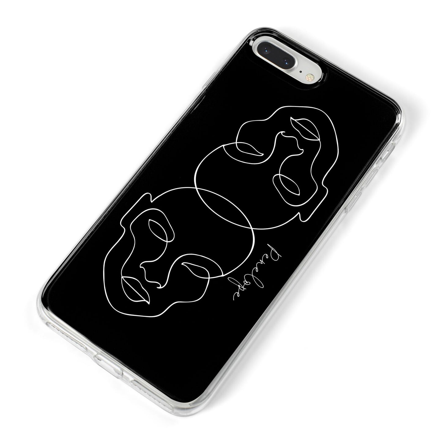 Personalised Abstract Line Art iPhone 8 Plus Bumper Case on Silver iPhone Alternative Image