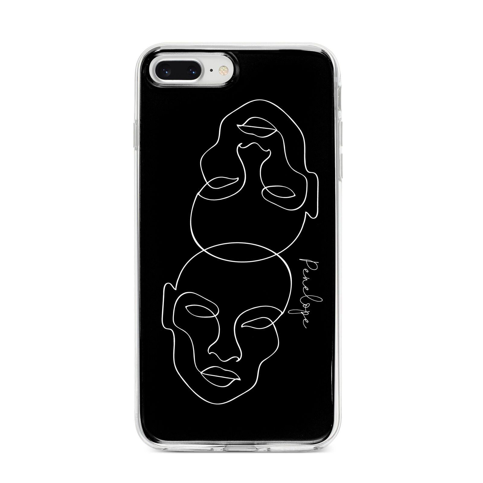 Personalised Abstract Line Art iPhone 8 Plus Bumper Case on Silver iPhone