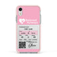 Personalised Aeroplane Ticket Apple iPhone XR Impact Case Pink Edge on Silver Phone