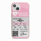 Personalised Aeroplane Ticket iPhone 13 TPU Impact Case with Pink Edges