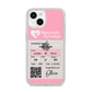 Personalised Aeroplane Ticket iPhone 14 Clear Tough Case Starlight