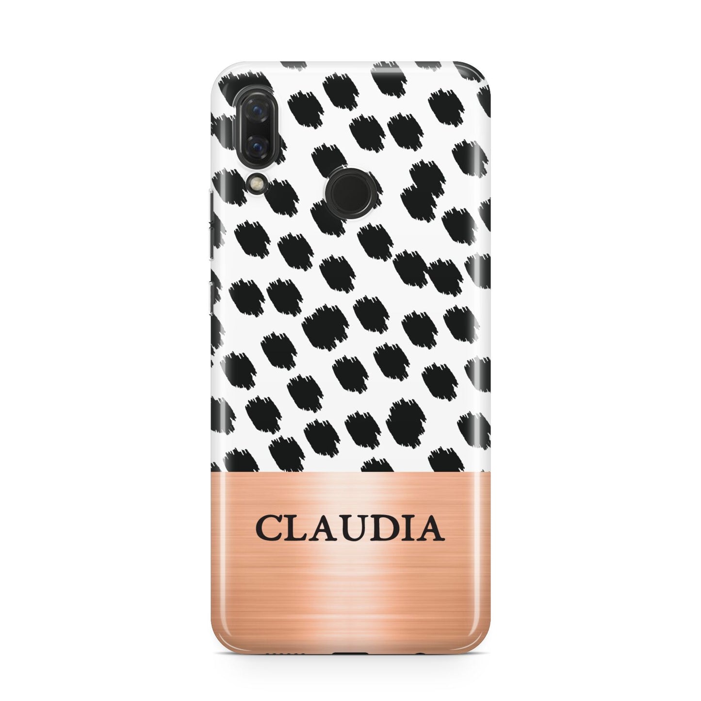 Personalised Animal Print Rose Gold Name Huawei Nova 3 Phone Case