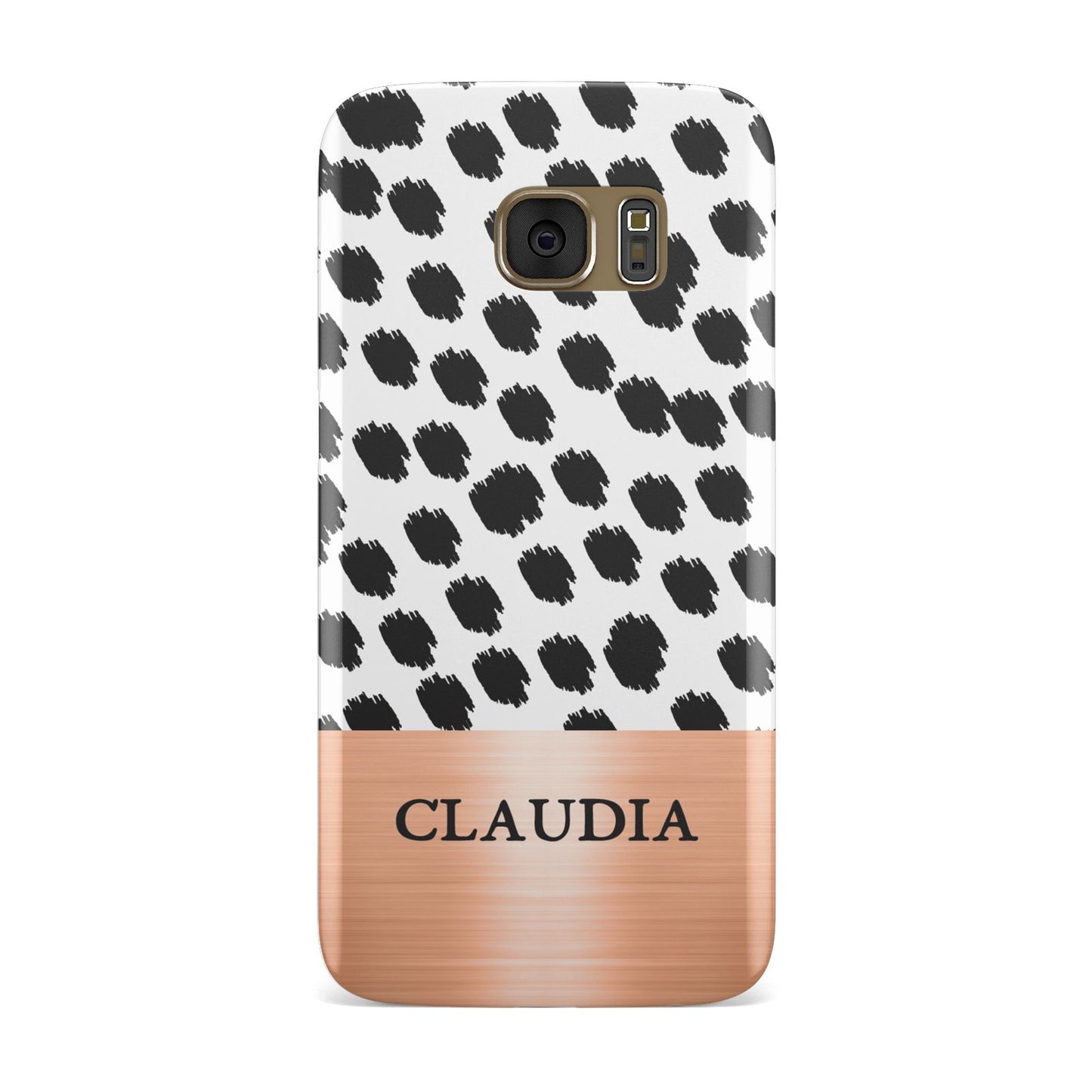 Personalised Animal Print Rose Gold Name Samsung Galaxy Case