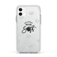 Personalised Anniversary Monochrome Apple iPhone 11 in White with White Impact Case