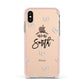 Personalised Anniversary Monochrome Apple iPhone Xs Impact Case Pink Edge on Gold Phone