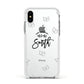 Personalised Anniversary Monochrome Apple iPhone Xs Impact Case White Edge on Silver Phone