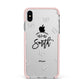 Personalised Anniversary Monochrome Apple iPhone Xs Max Impact Case Pink Edge on Silver Phone