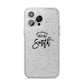 Personalised Anniversary Monochrome iPhone 14 Pro Max Glitter Tough Case Silver