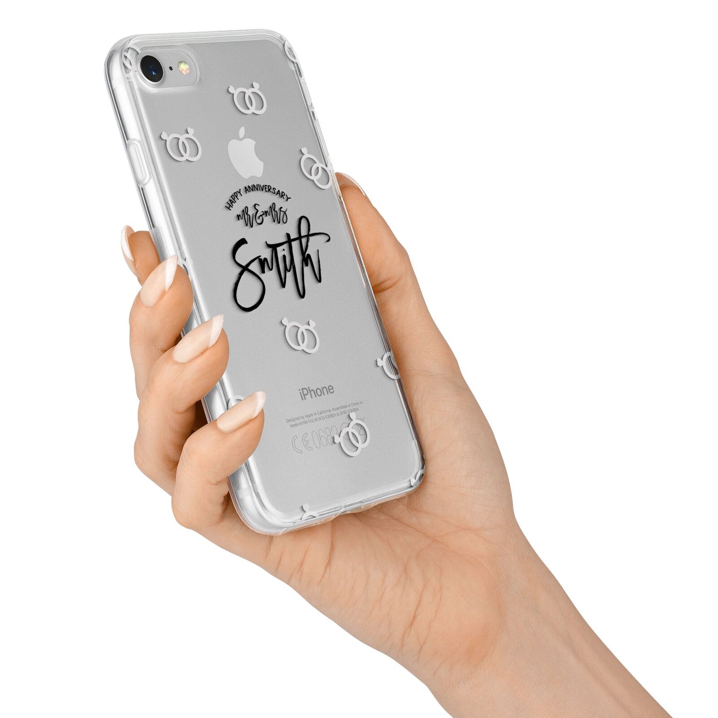 Personalised Anniversary Monochrome iPhone 7 Bumper Case on Silver iPhone Alternative Image