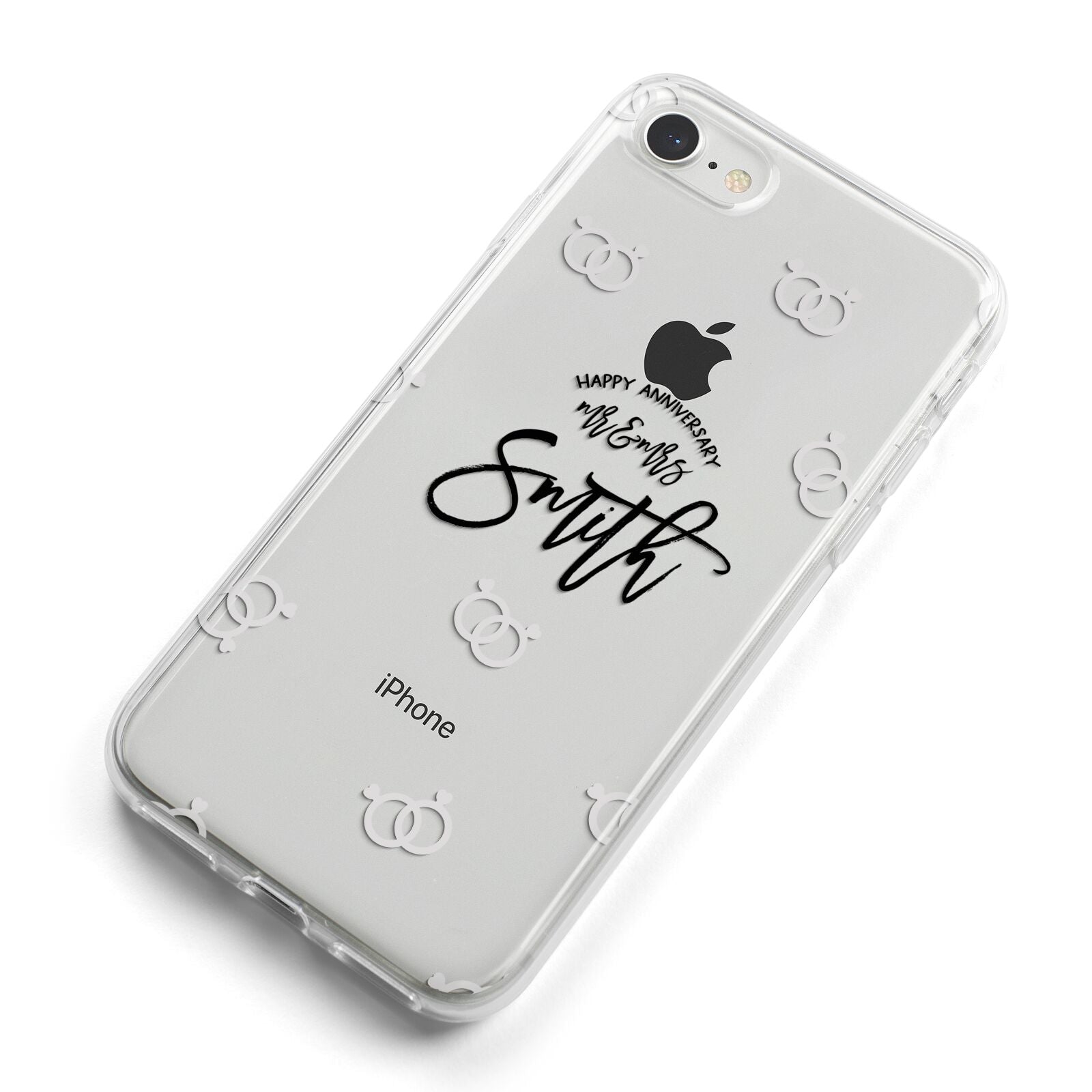 Personalised Anniversary Monochrome iPhone 8 Bumper Case on Silver iPhone Alternative Image