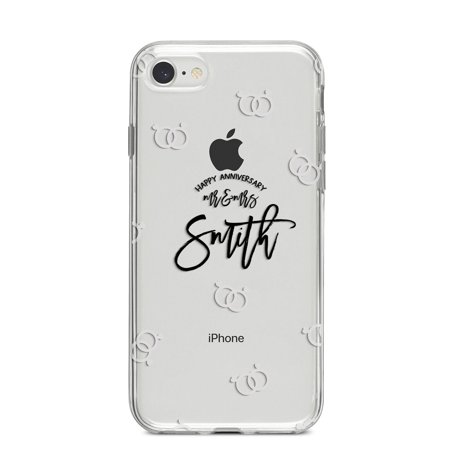 Personalised Anniversary Monochrome iPhone 8 Bumper Case on Silver iPhone
