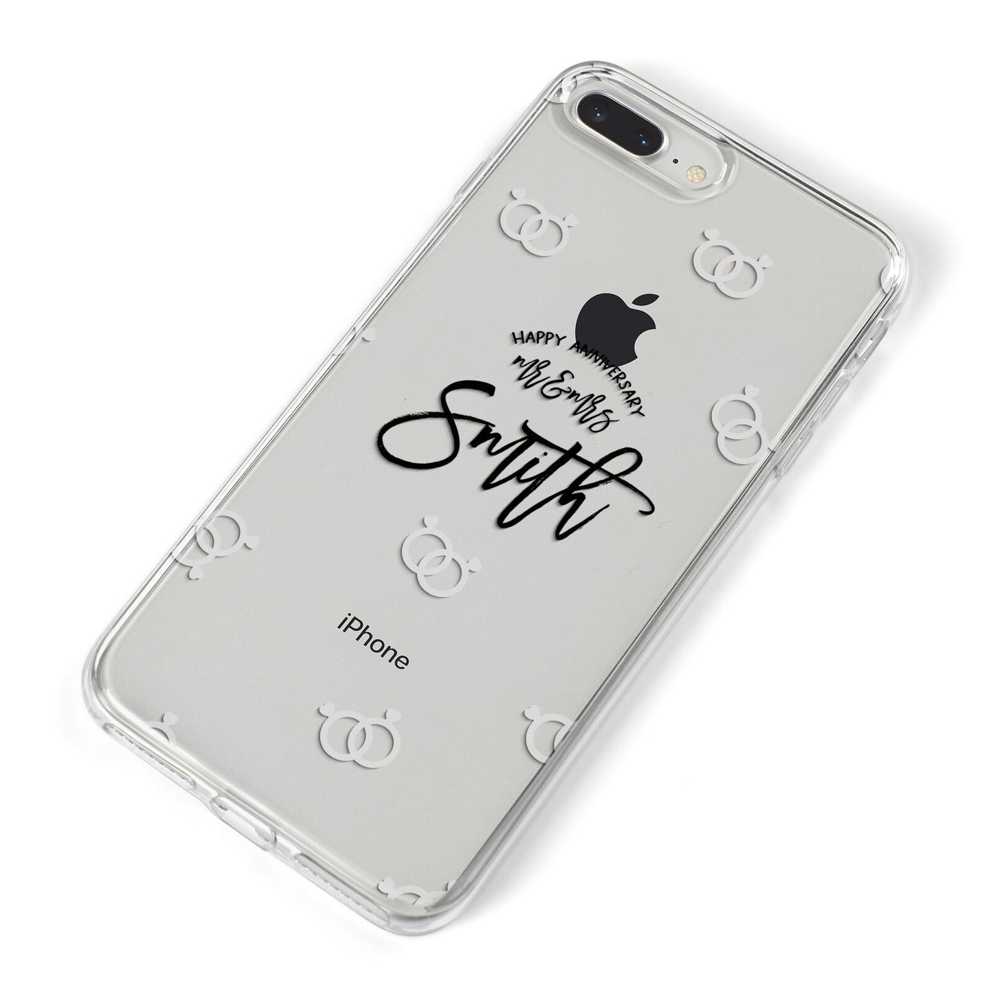 Personalised Anniversary Monochrome iPhone 8 Plus Bumper Case on Silver iPhone Alternative Image