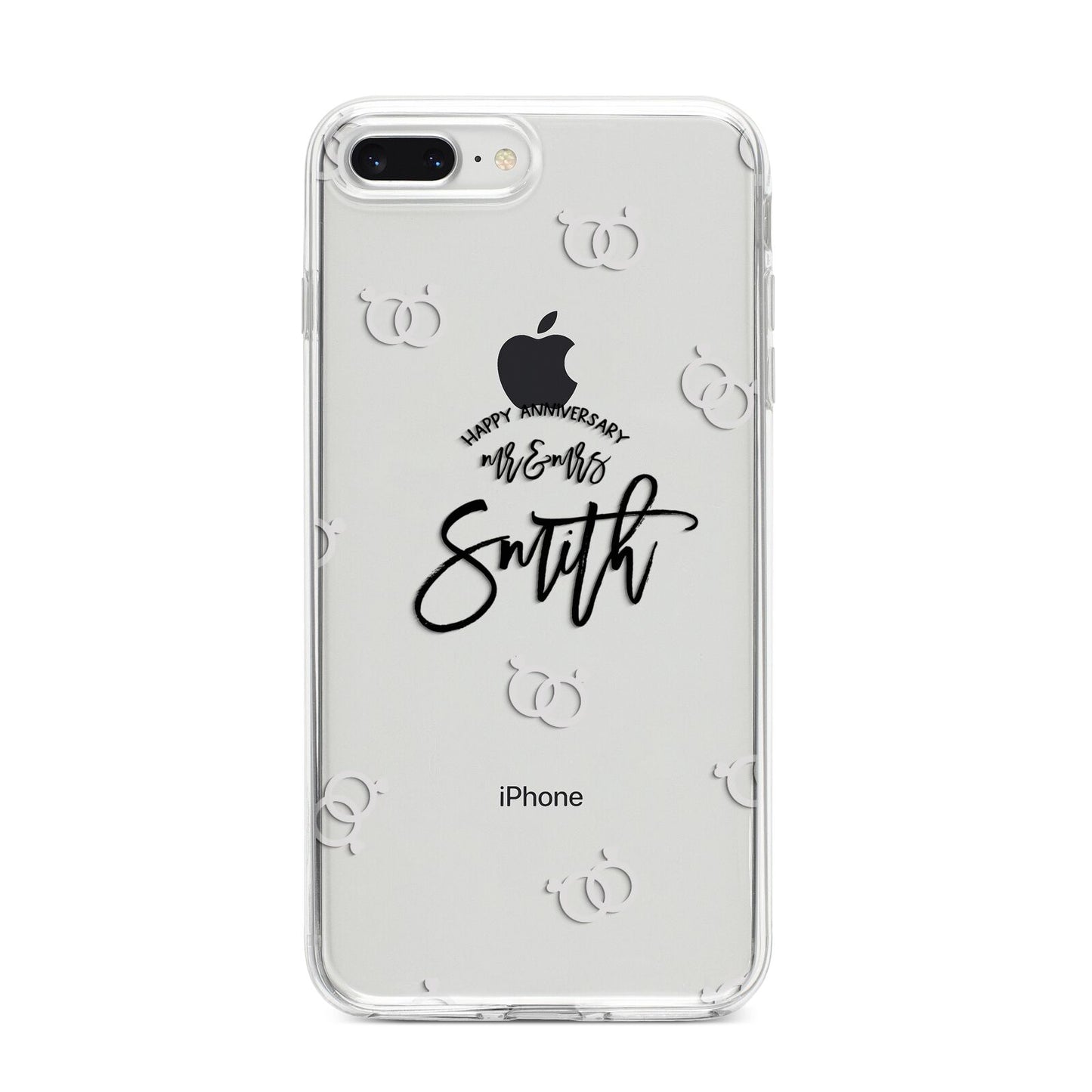 Personalised Anniversary Monochrome iPhone 8 Plus Bumper Case on Silver iPhone