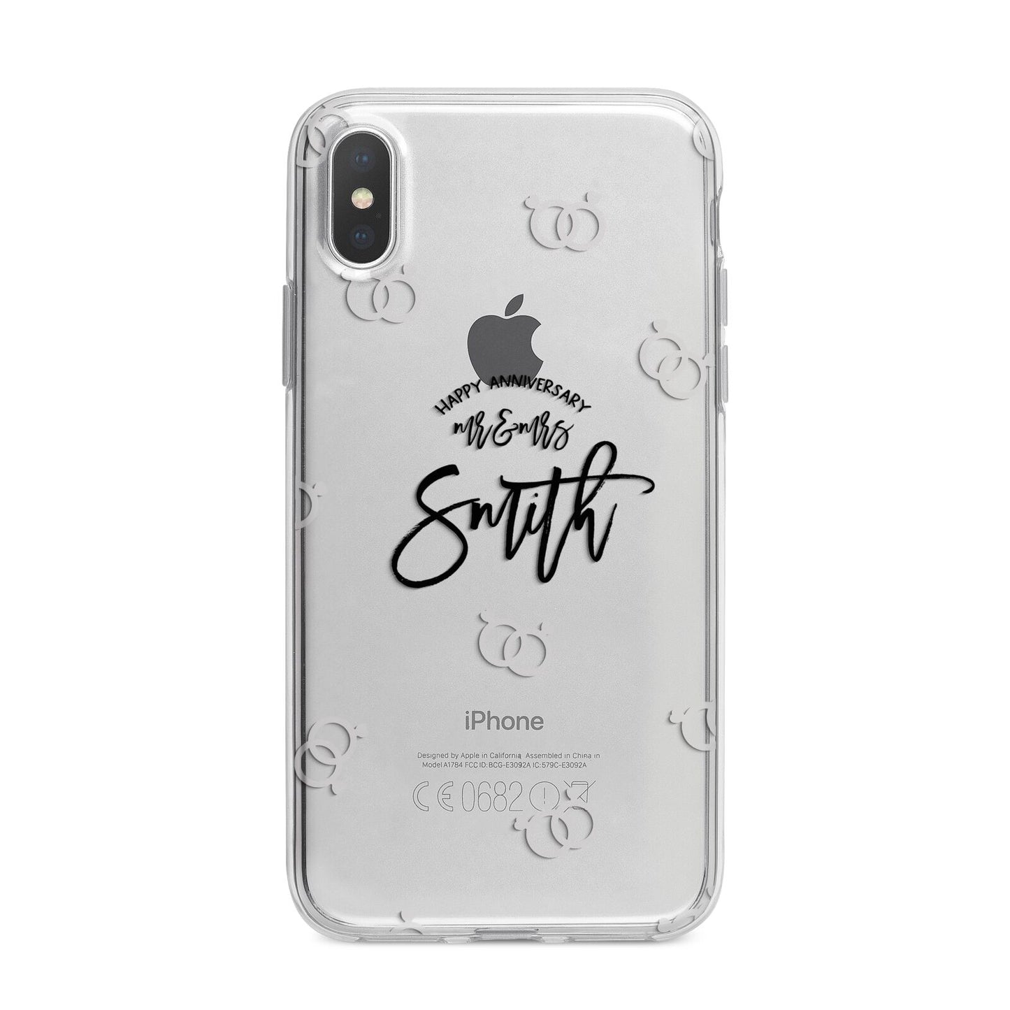 Personalised Anniversary Monochrome iPhone X Bumper Case on Silver iPhone Alternative Image 1