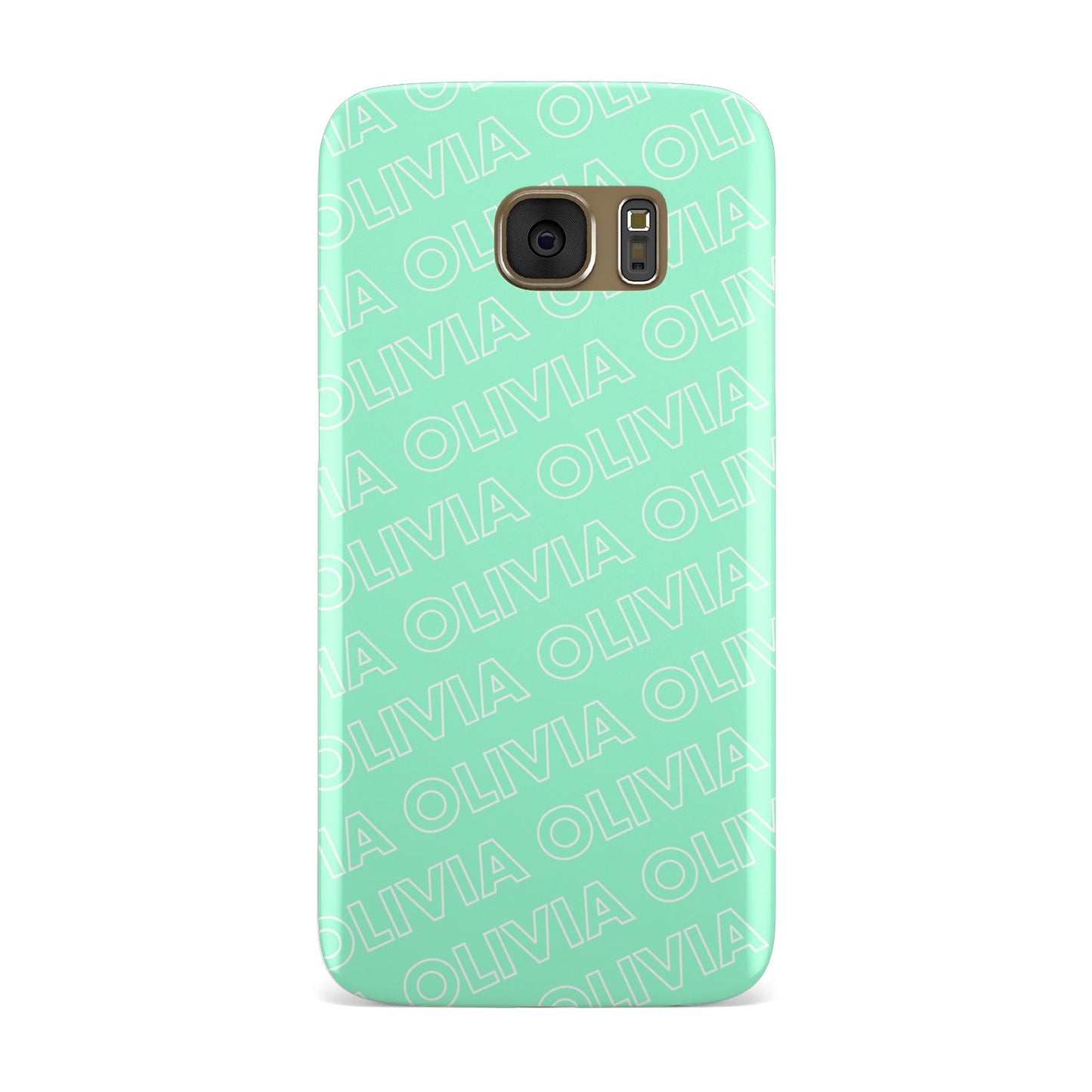 Personalised Aqua Diagonal Name Samsung Galaxy Case