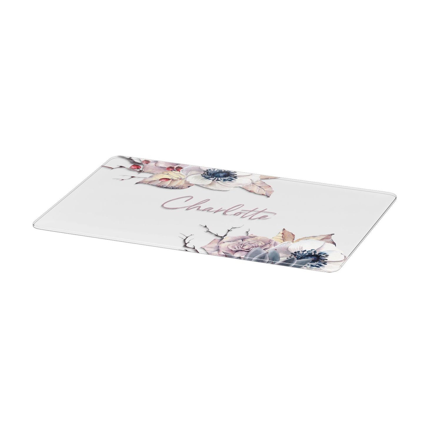 Personalised Autumn Floral Apple MacBook Case Only