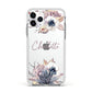 Personalised Autumn Floral Apple iPhone 11 Pro in Silver with White Impact Case