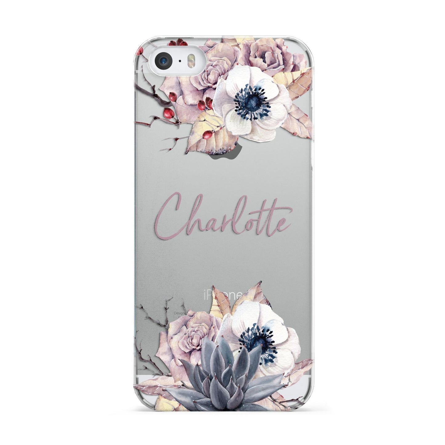 Personalised Autumn Floral Apple iPhone 5 Case