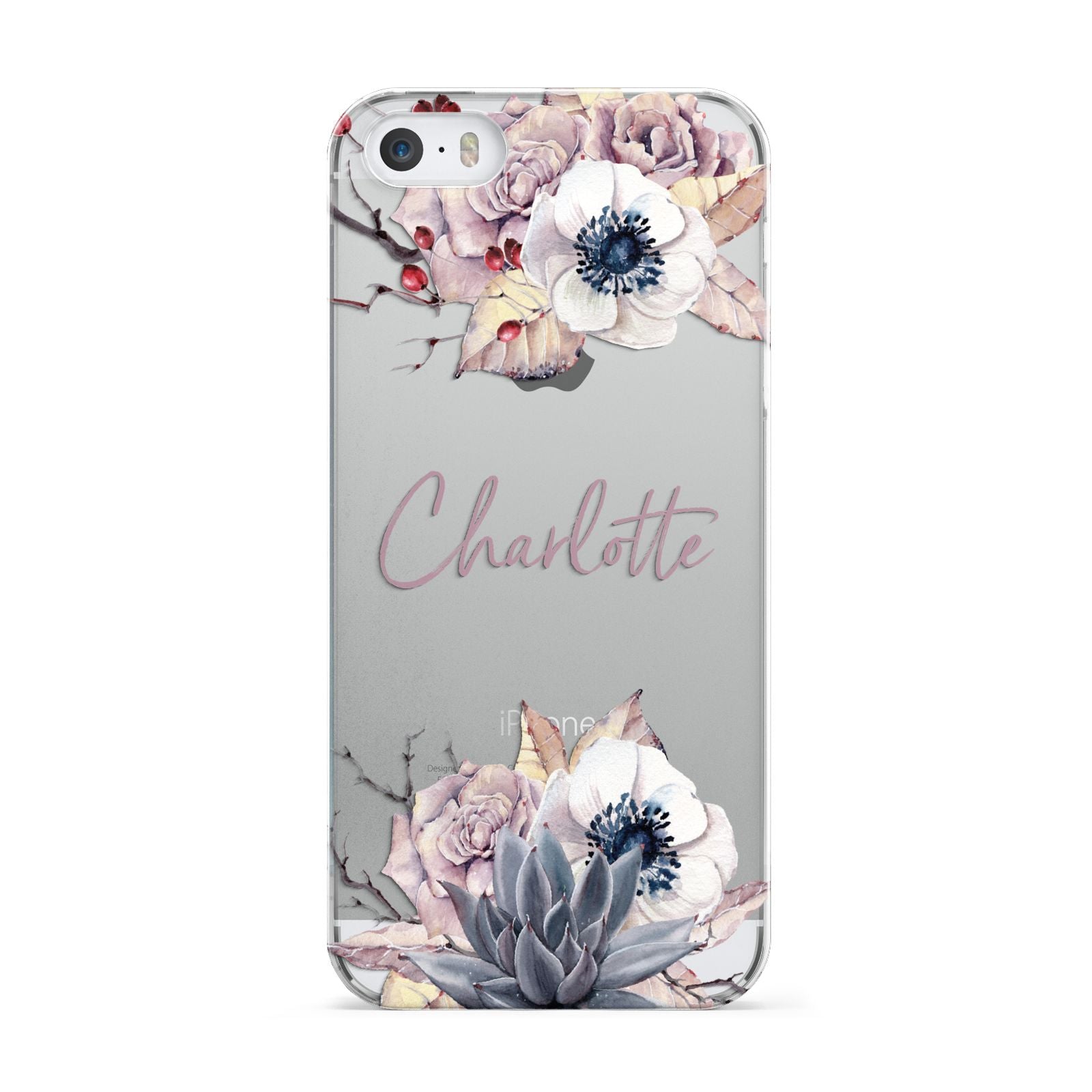 Personalised Autumn Floral Apple iPhone 5 Case
