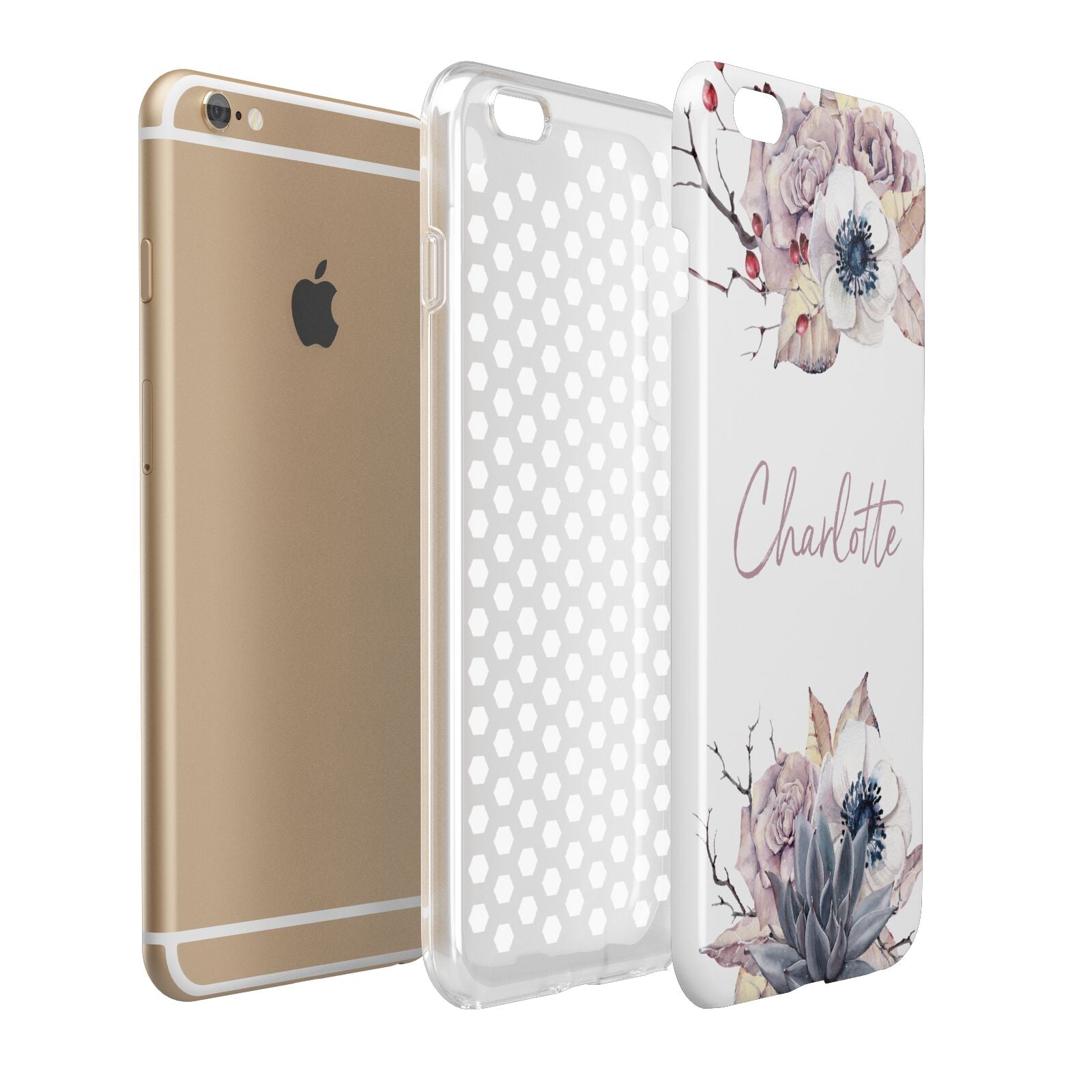 Personalised Autumn Floral Apple iPhone 6 Plus 3D Tough Case Expand Detail Image