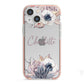 Personalised Autumn Floral iPhone 13 Mini TPU Impact Case with Pink Edges