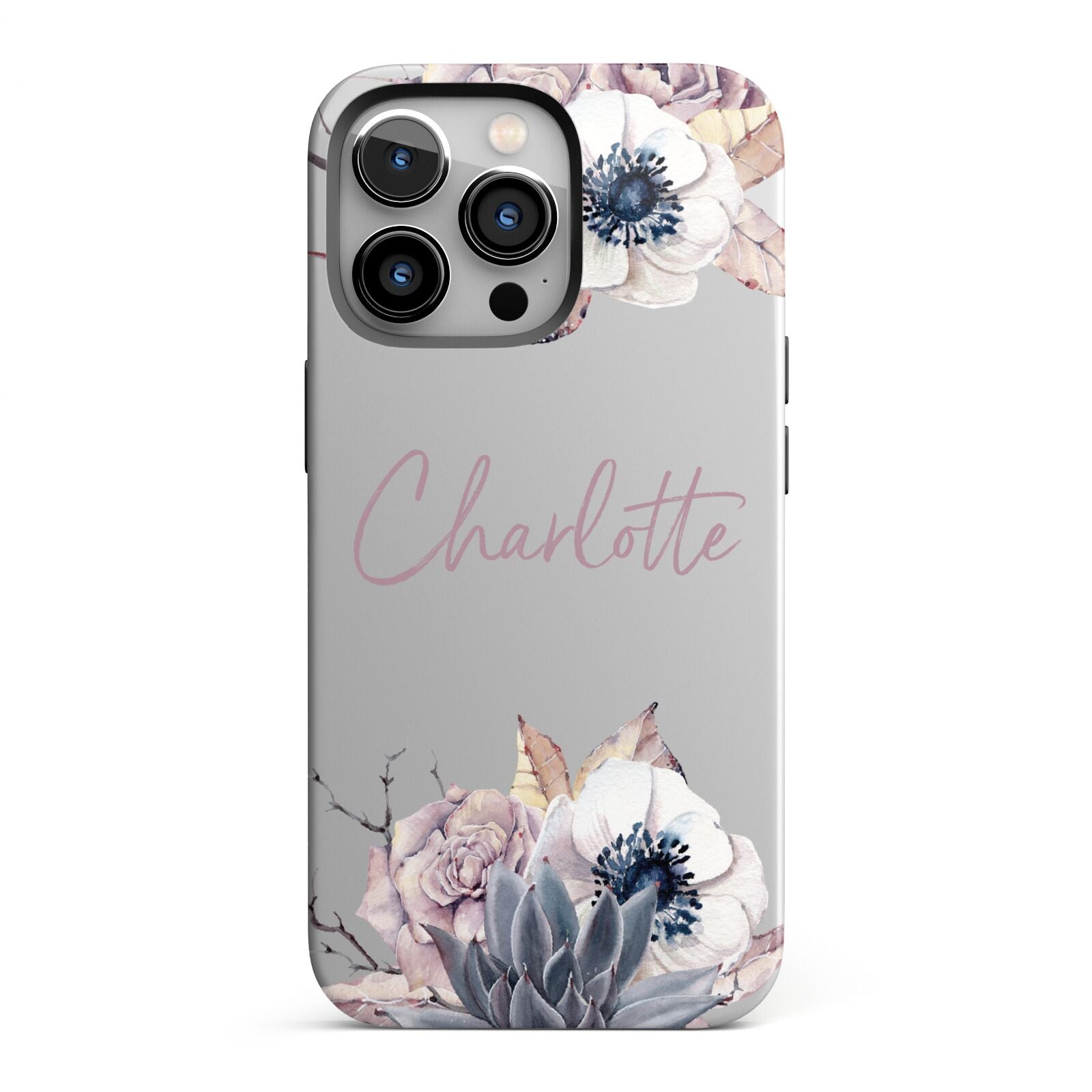 Personalised Autumn Floral iPhone 13 Pro Full Wrap 3D Tough Case