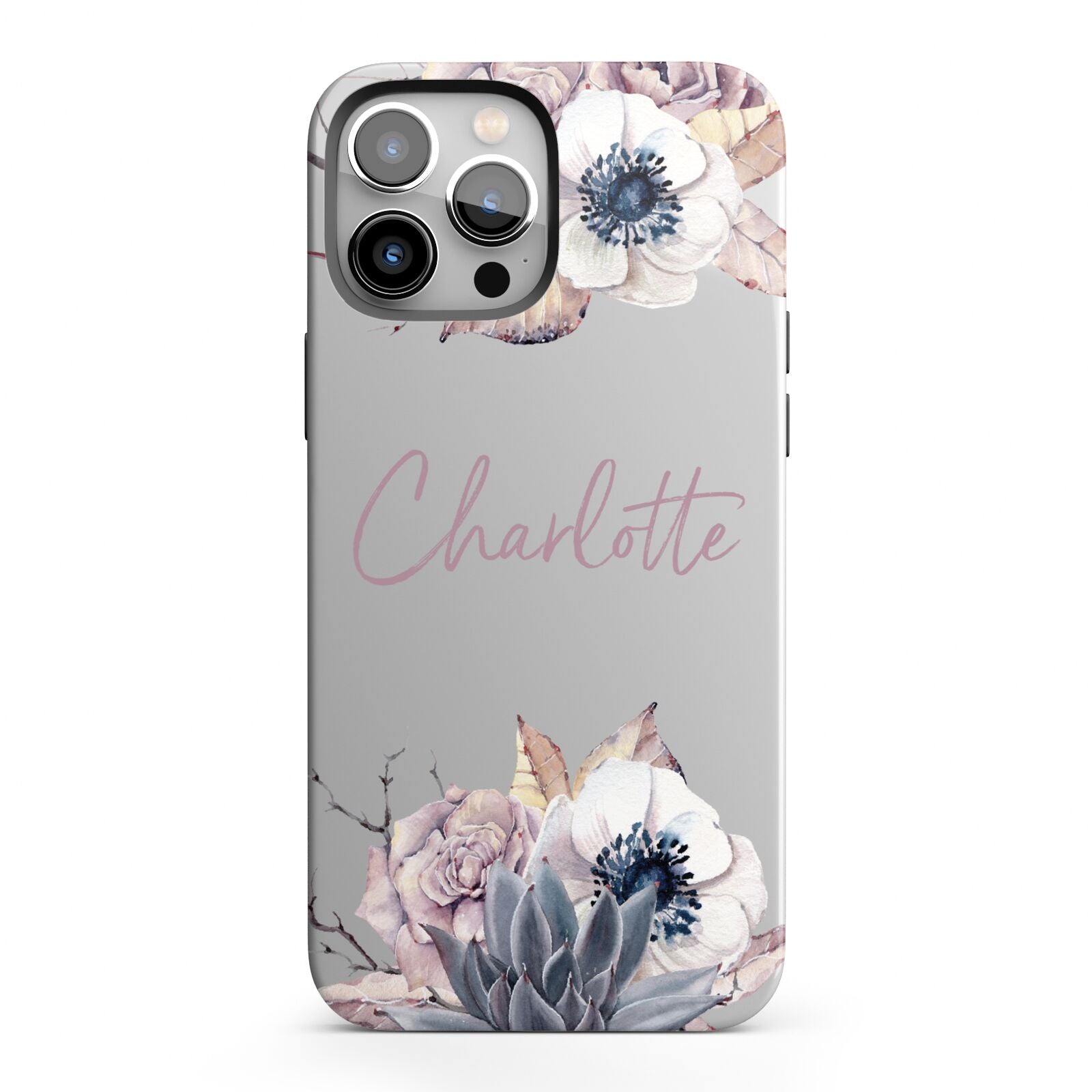Personalised Autumn Floral iPhone 13 Pro Max Full Wrap 3D Tough Case