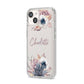 Personalised Autumn Floral iPhone 14 Clear Tough Case Starlight Angled Image