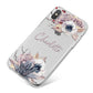 Personalised Autumn Floral iPhone X Bumper Case on Silver iPhone