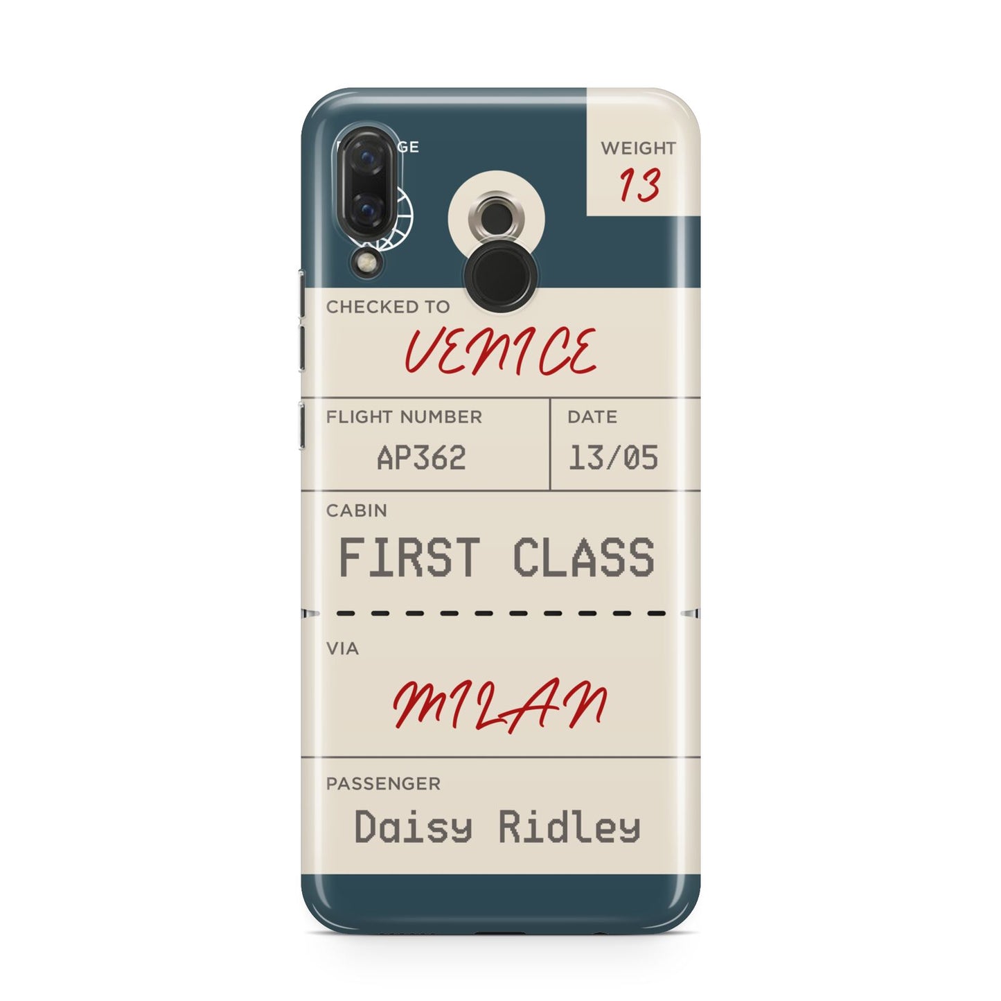 Personalised Baggage Tag Huawei Nova 3 Phone Case