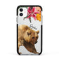 Personalised Bear Apple iPhone 11 in White with Black Impact Case
