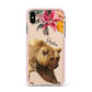 Personalised Bear Apple iPhone Xs Max Impact Case Pink Edge on Gold Phone