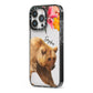 Personalised Bear iPhone 13 Pro Black Impact Case Side Angle on Silver phone