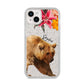 Personalised Bear iPhone 14 Plus Glitter Tough Case Starlight