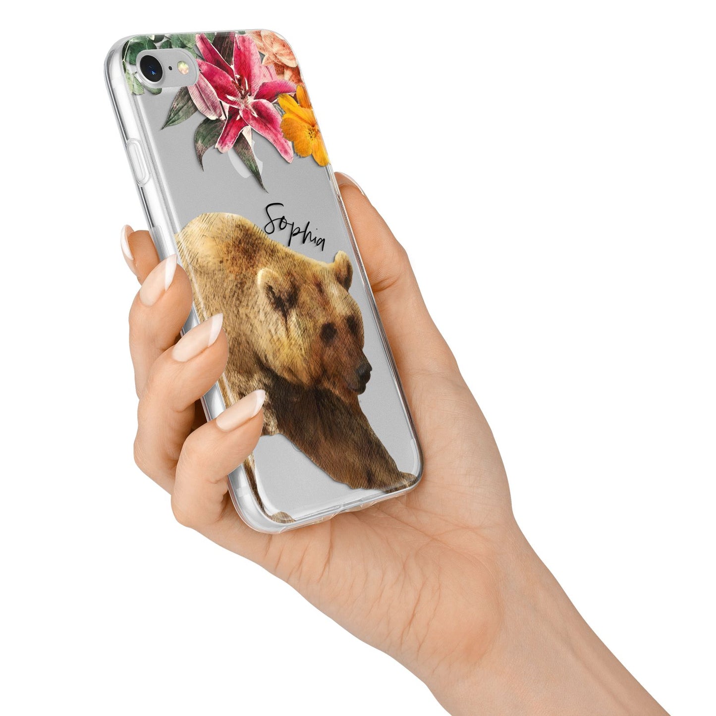Personalised Bear iPhone 7 Bumper Case on Silver iPhone Alternative Image