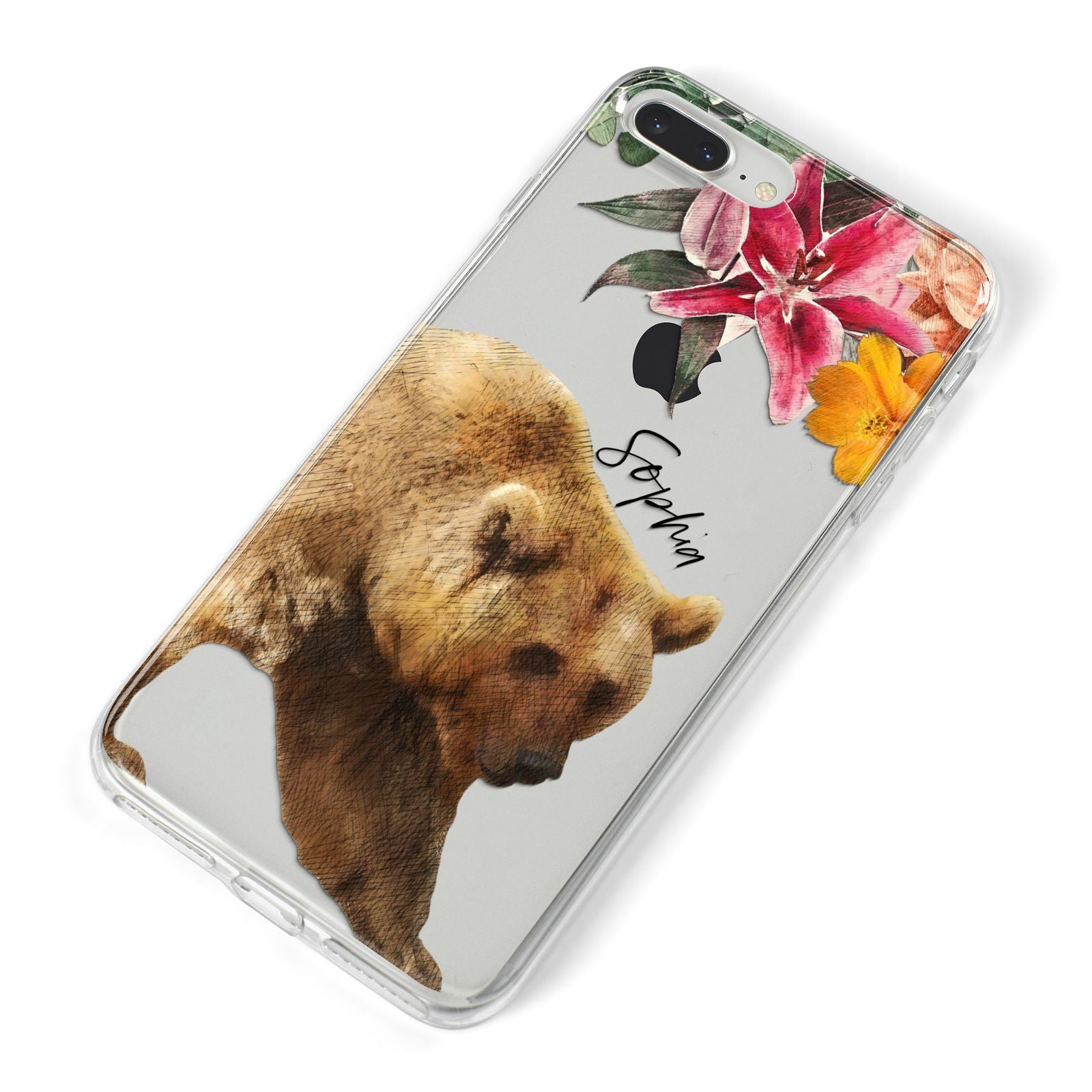 Personalised Bear iPhone 8 Plus Bumper Case on Silver iPhone Alternative Image