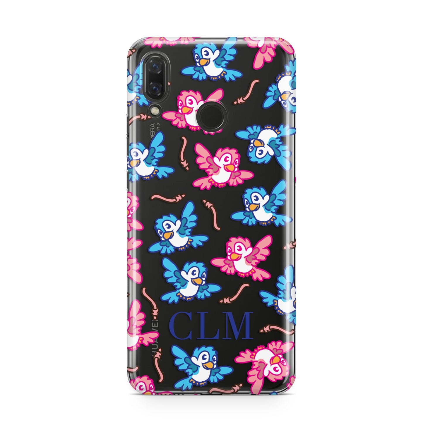 Personalised Birds Initials Clear Huawei Nova 3 Phone Case