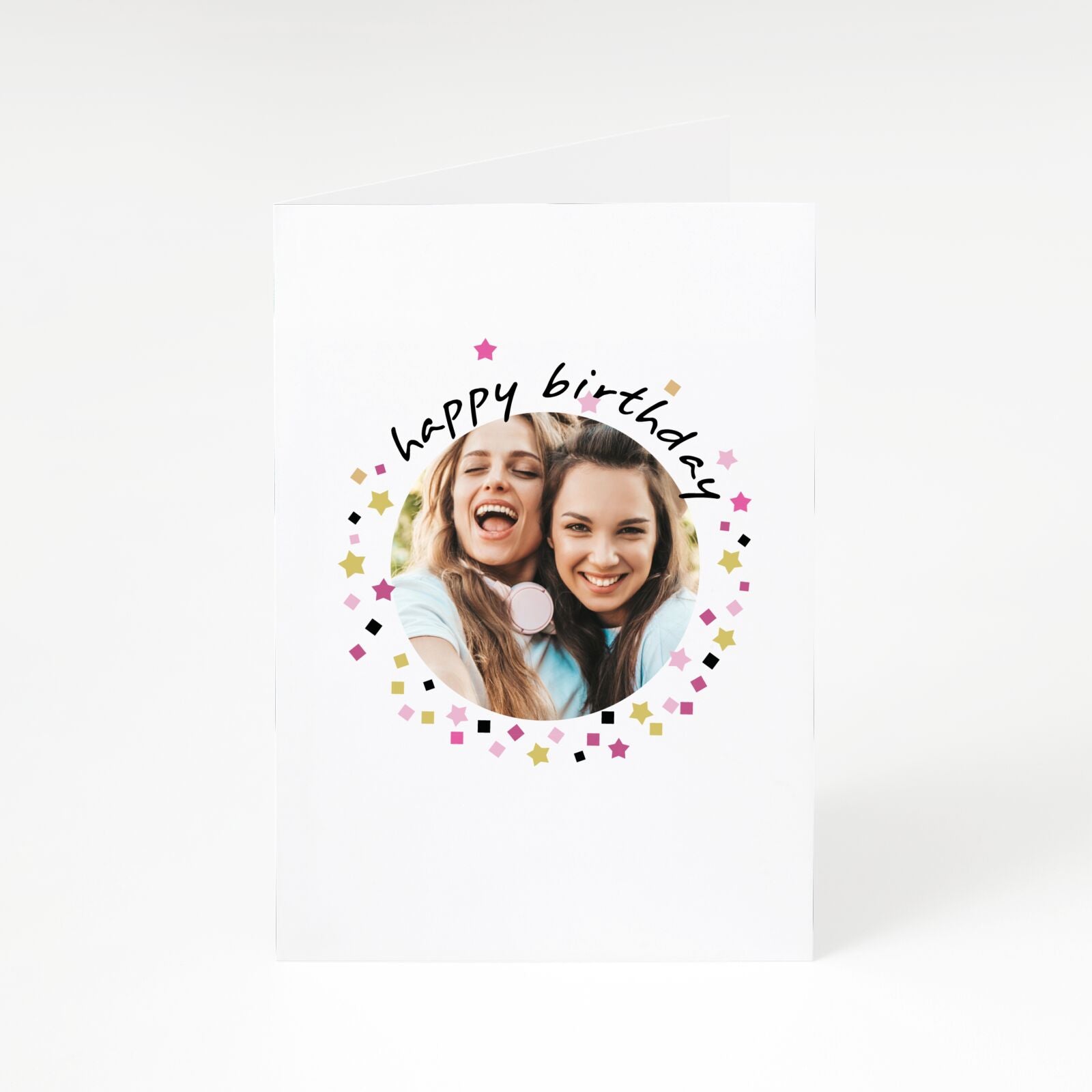 Personalised Birthday Confetti Photo A5 Greetings Card