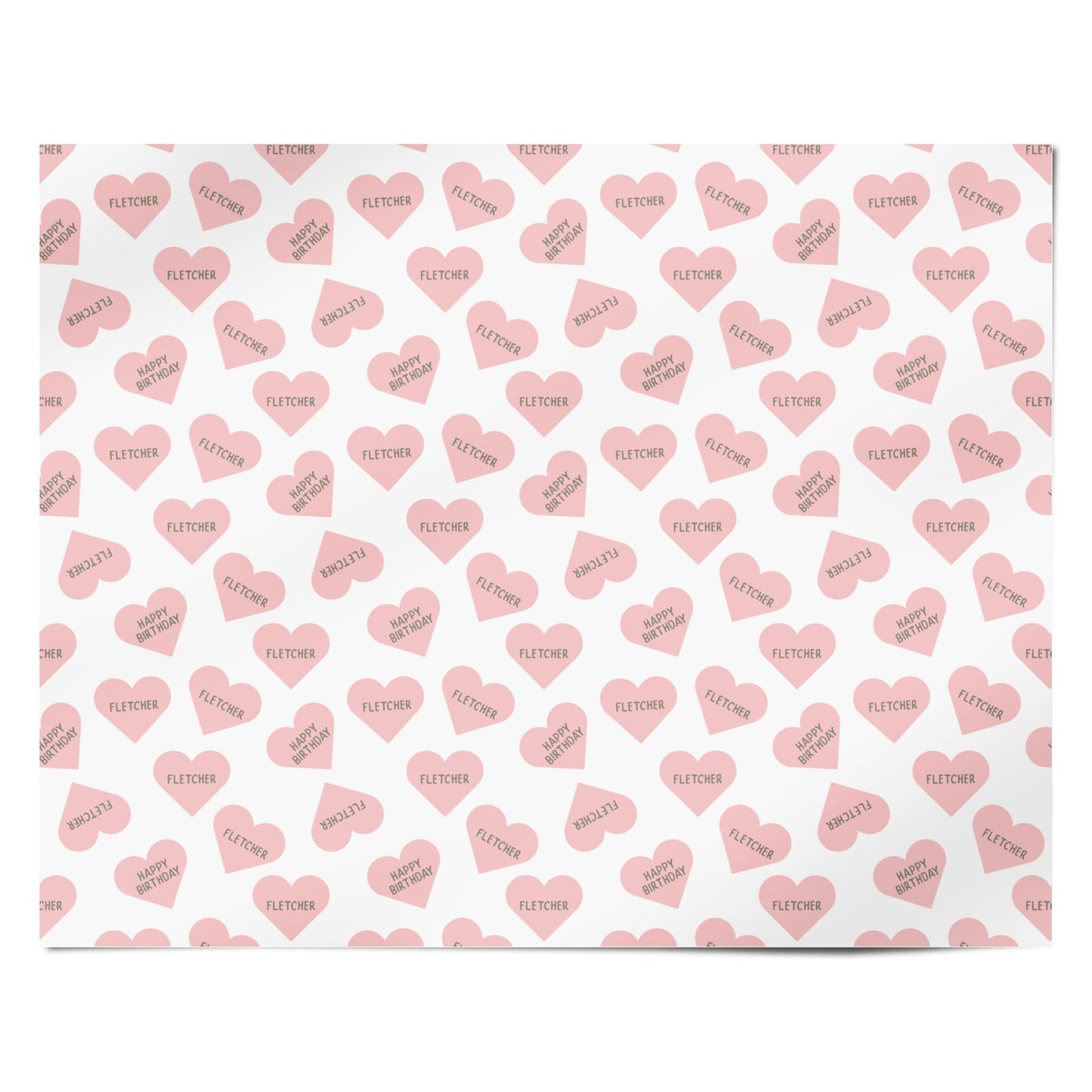 Personalised Birthday Hearts Personalised Wrapping Paper Alternative