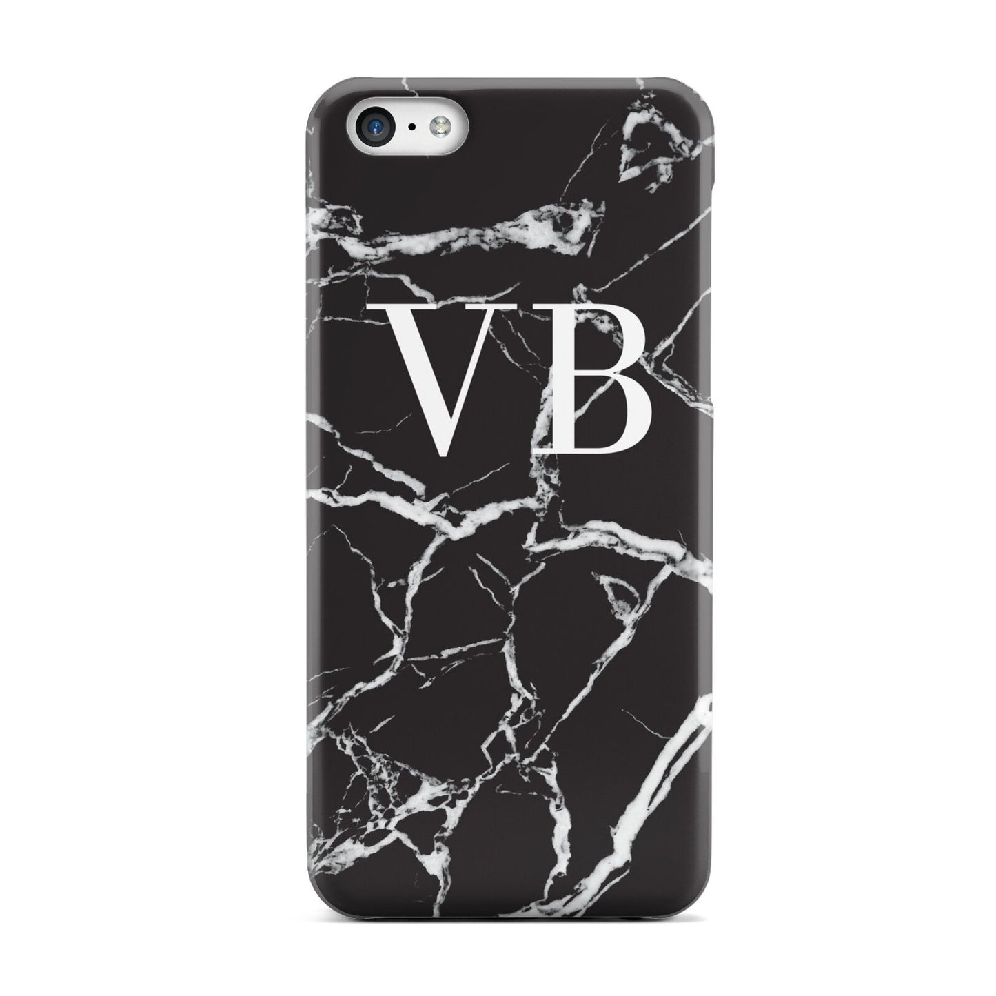 Personalised Black Marble Effect Monogram Apple iPhone 5c Case