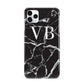 Personalised Black Marble Effect Monogram iPhone 11 Pro Max 3D Snap Case