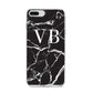 Personalised Black Marble Effect Monogram iPhone 8 Plus Bumper Case on Silver iPhone