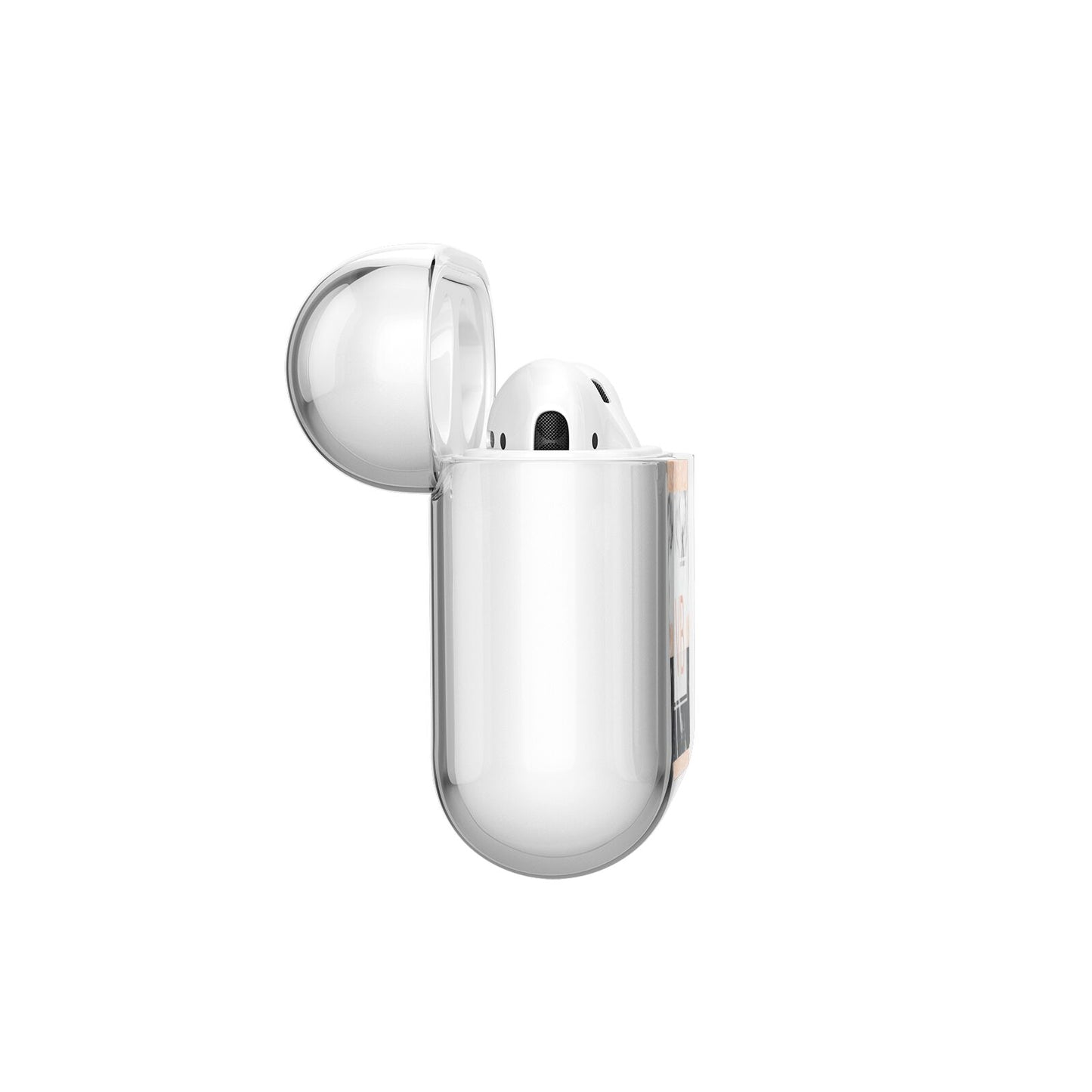 Personalised Black Marble Initials AirPods Case Side Angle