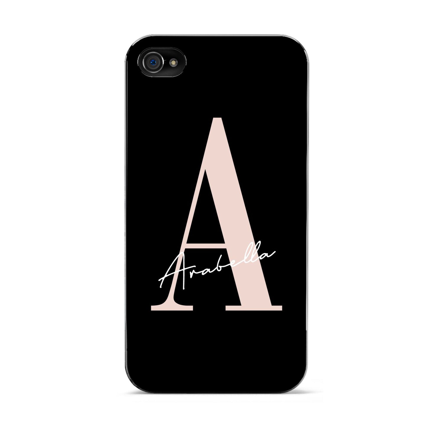 Personalised Black Pink Initial Apple iPhone 4s Case