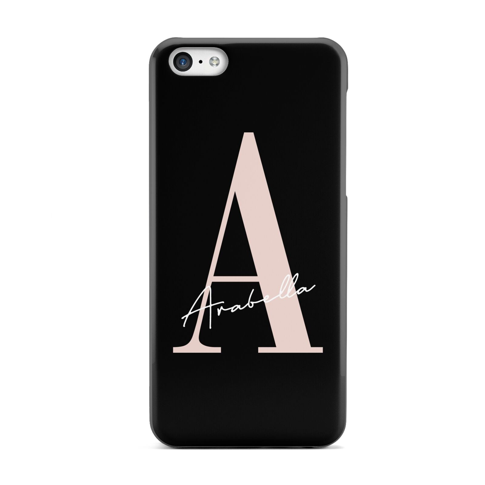 Personalised Black Pink Initial Apple iPhone 5c Case