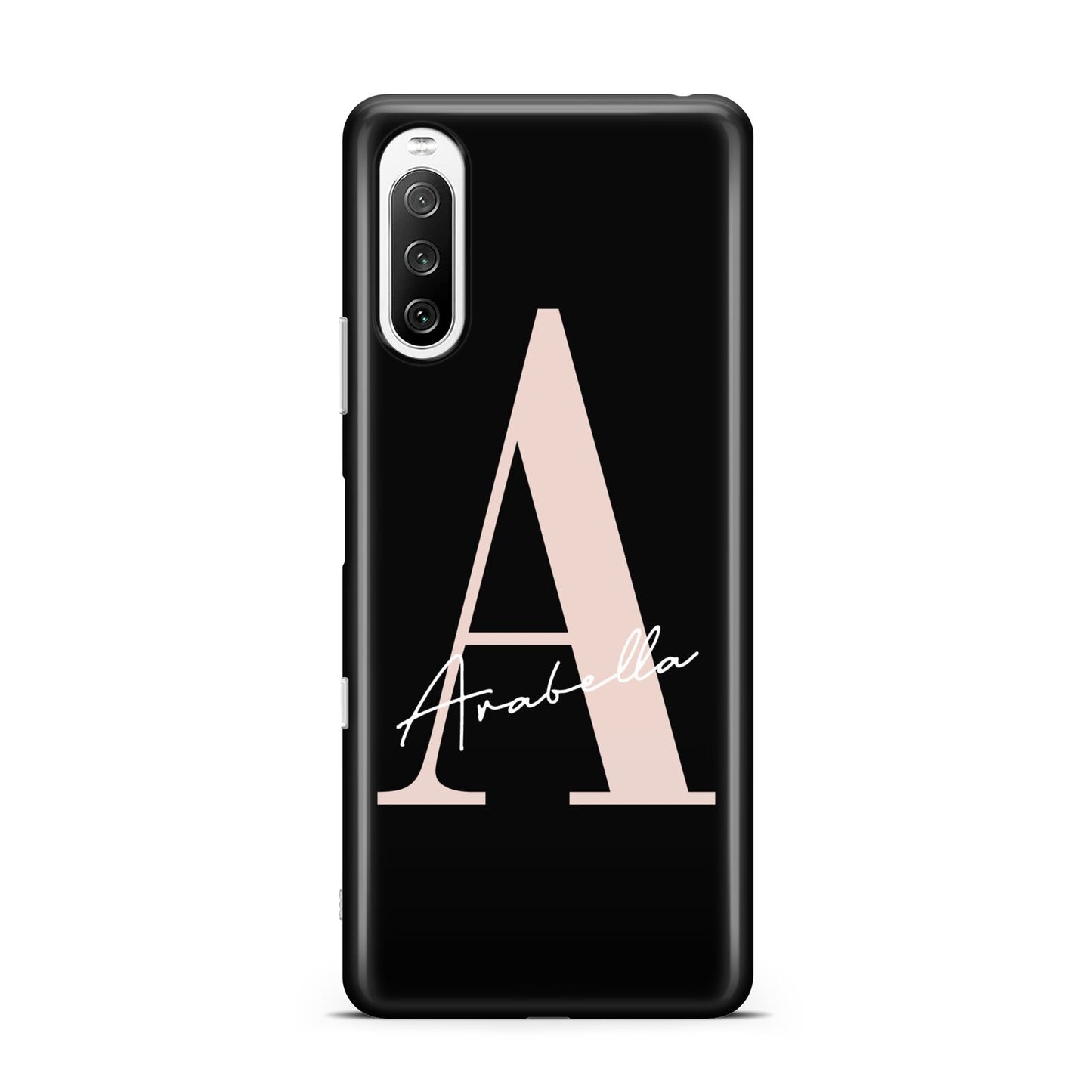 Personalised Black Pink Initial Sony Xperia 10 III Case