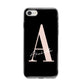 Personalised Black Pink Initial iPhone 8 Bumper Case on Silver iPhone