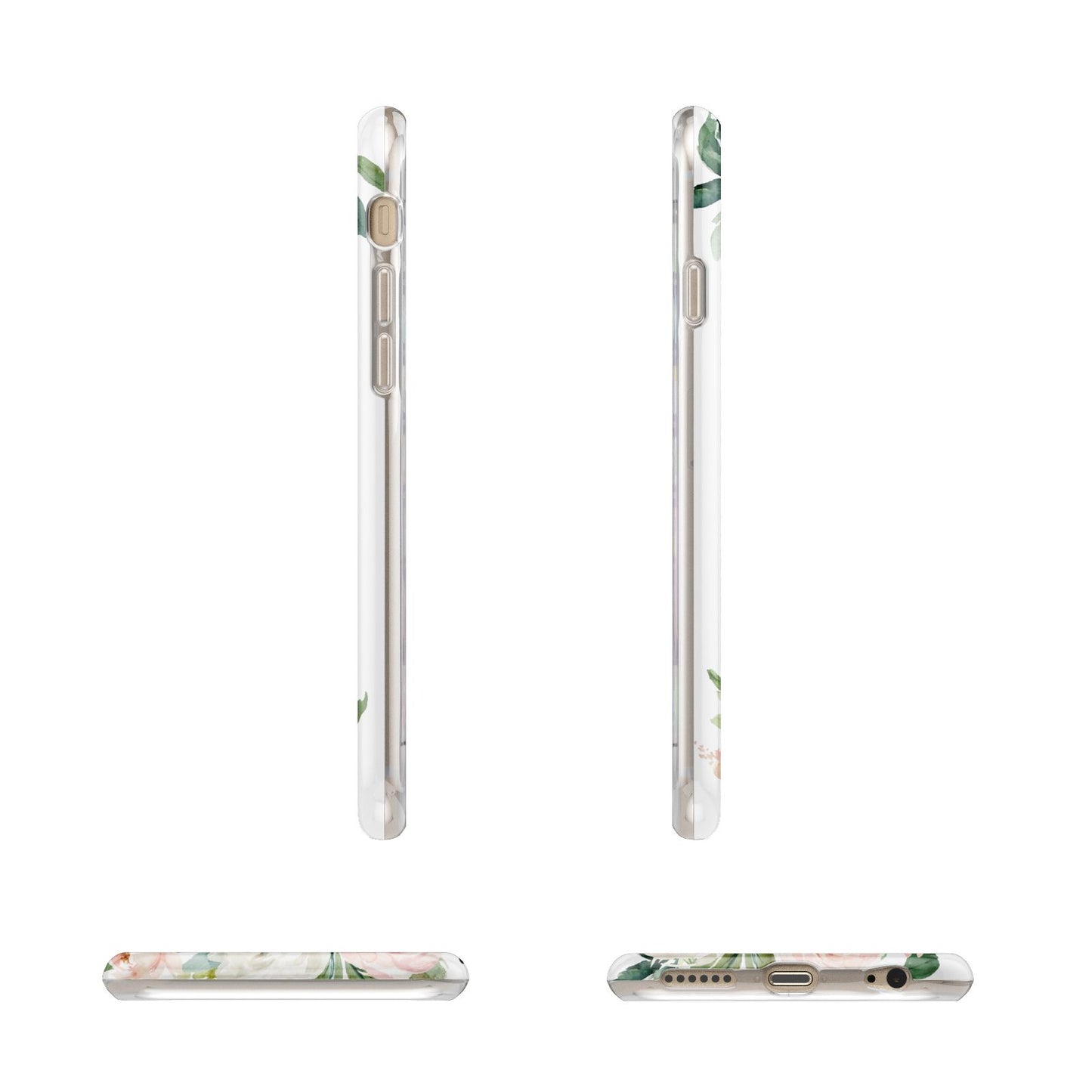 Personalised Blush Floral Monogram Apple iPhone 6 3D Wrap Tough Case Alternative Image Angles